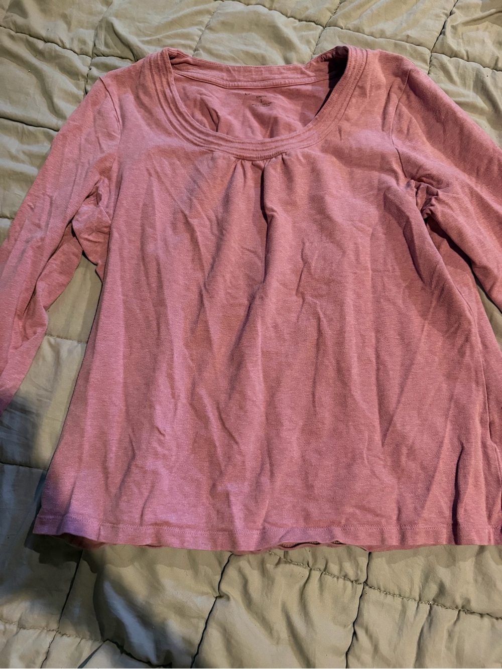 croft & barrow Dusty Rose Long Sleeve Scoop Neck Top